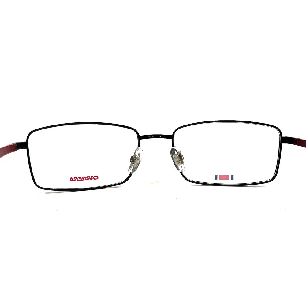 Carrera Eyeglasses Frames 8867 003 Matte Black Red Rectangle Titanium 55-18-145